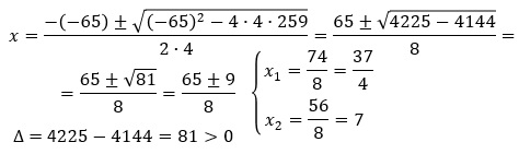Fórmula cuadrática del ejercicio 2
