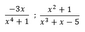 Ejemplos de las fracciones algebraicas irreducibles