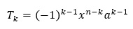 Término k de un cociente notable con divisor x más a