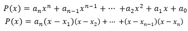 Factorización de un polinomio de n raíces