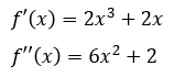 Derivadas del ejercicio 1