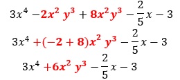Simplificación de los términos semejantes de las expresiones algebraicas