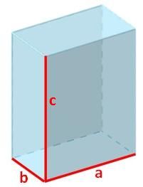 Dibujo del ejemplo 1-2 de paralelepípedo para calcular su volumen