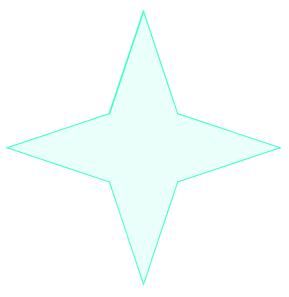 Dibujo de un polígono cóncavo estrellado regular.