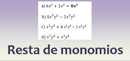 Resta de monomios